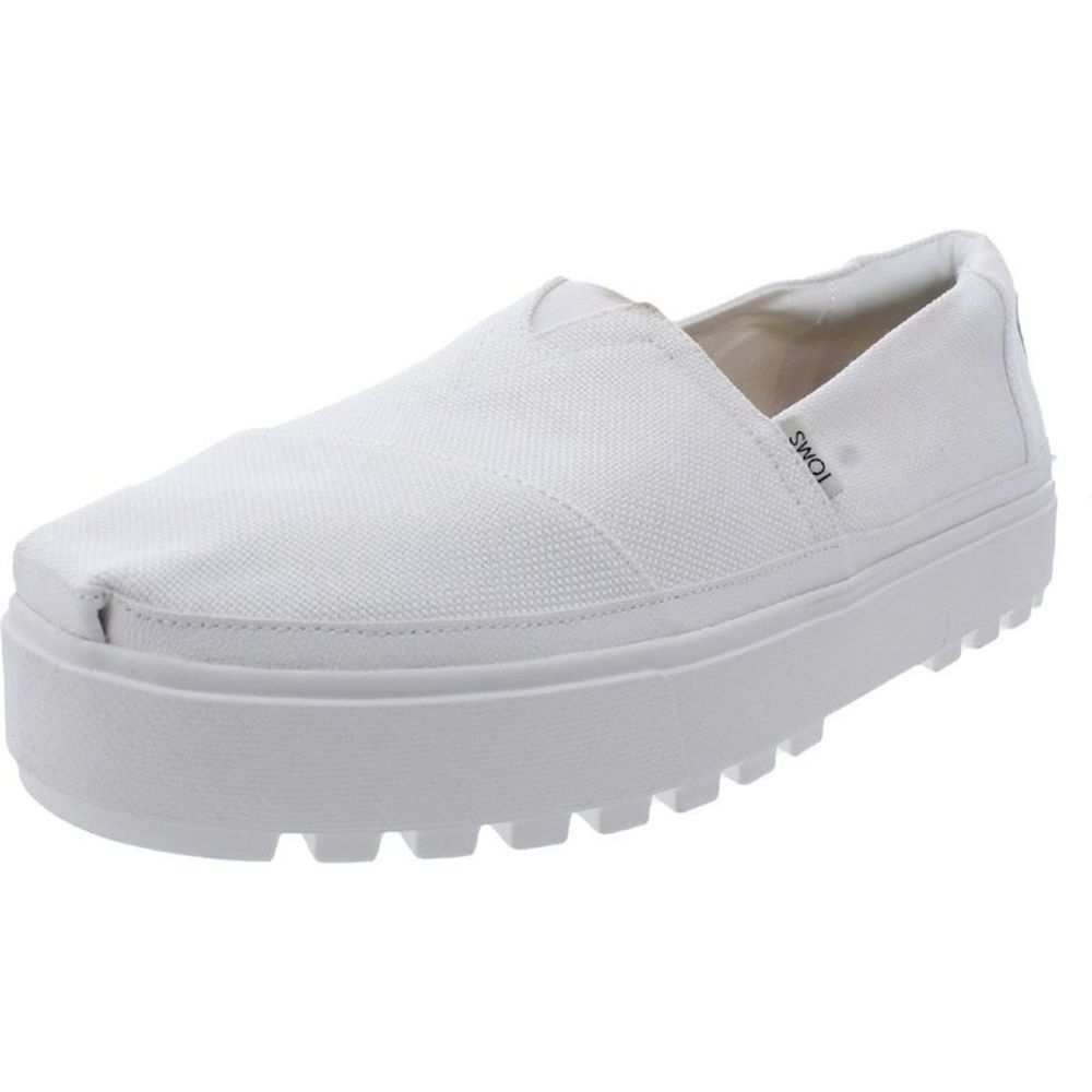 Toms White Platform Slip-On Shoes